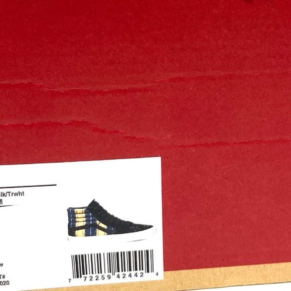 💖MEGA SALE💖VANS SK8-HI Denim Men's Stripes s Black Suede Canvas VN0A4BV6TRM - Picture 9 of 10